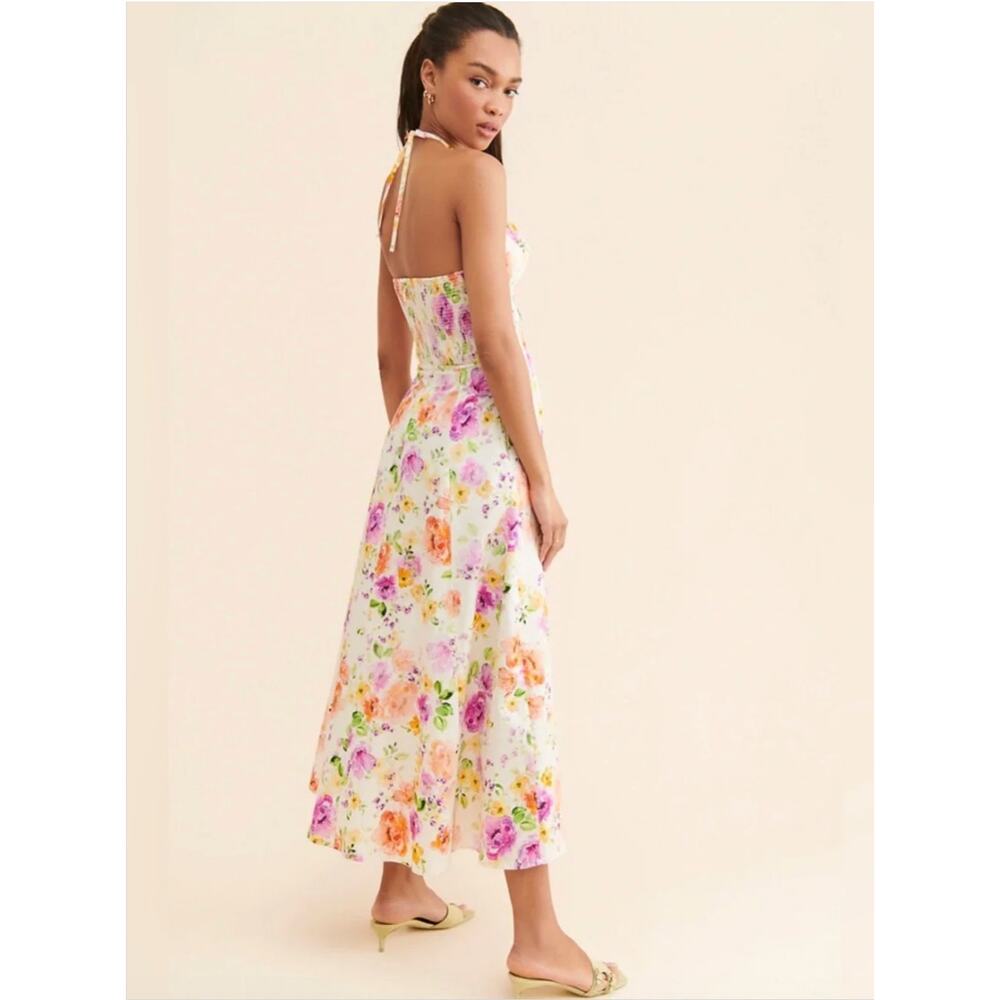 Favorite Daughter The Halting Traffic Halter A-Line Dress Multi Floral Size 14